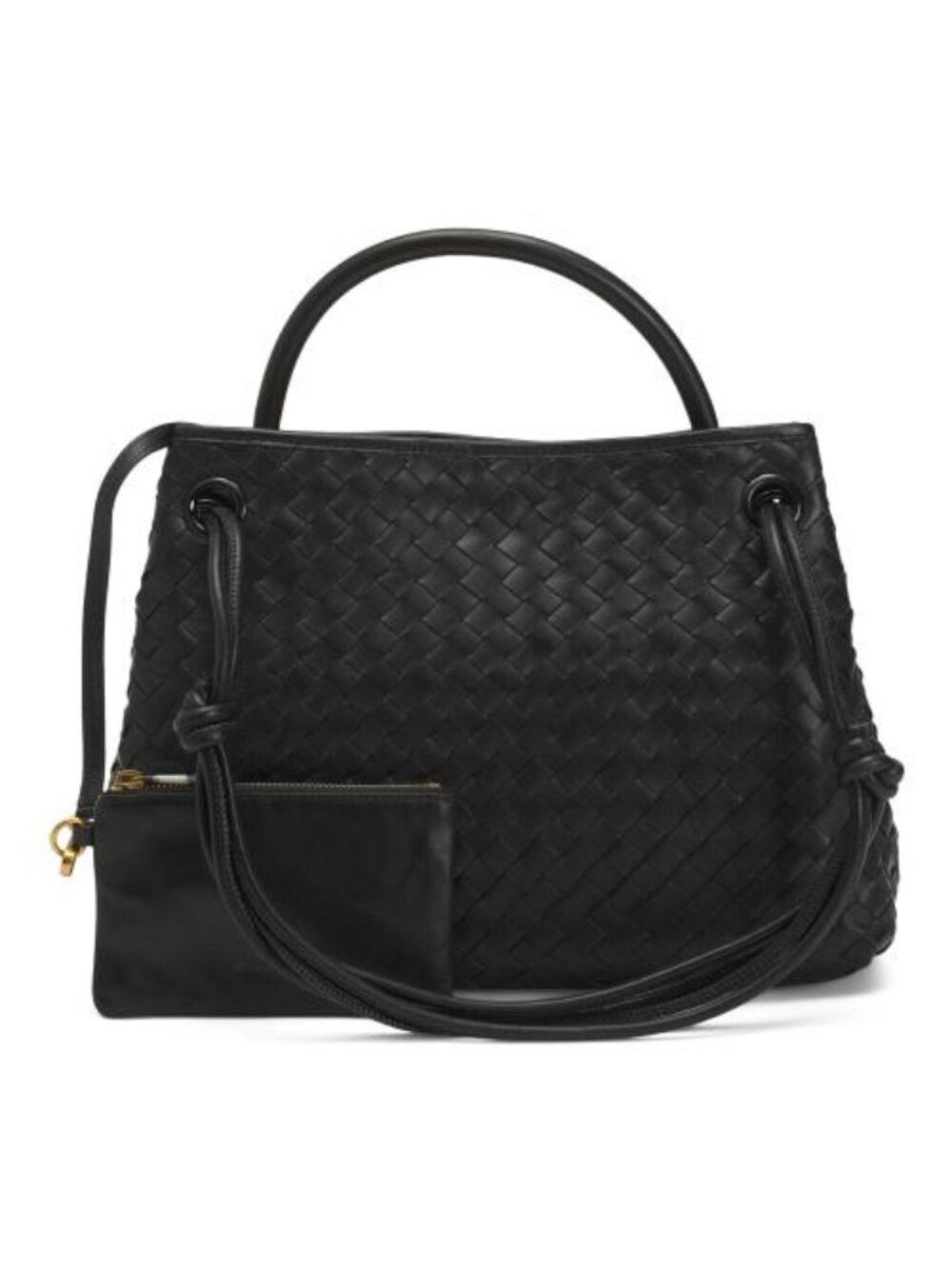 WALTER BAKER Leather Hazel Hand Woven Multi Compartment Tote With Straps